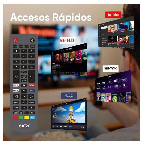 NEX TVLED32S 32″ Smart TV Resolución HD 720P Conectividad WiFi Android 12 Negro