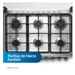 Indurama Cataluña QZ 6 Hornillas 97 L Parrillas Hierro Fundido Tapa Vidrio Croma