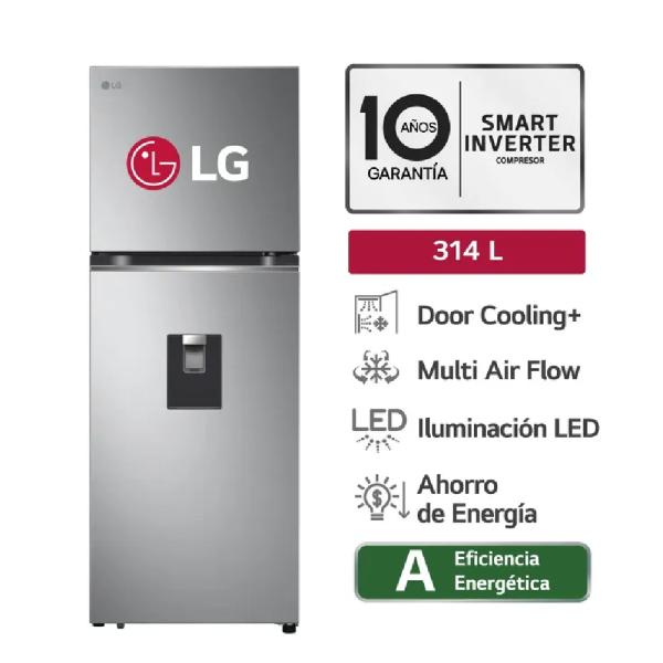 LG GT31WPP 315L Top Freezer DoorCooling+ Tecnología Inverter Plateado