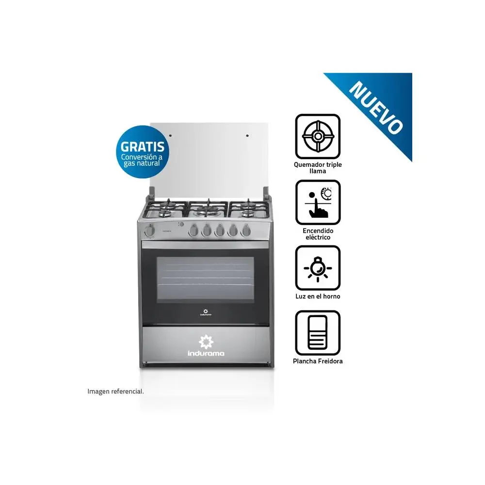 Indurama Cantabria 5 Hornillas 97 Litros Encendido Eléctrico Hierro Fundido Croma