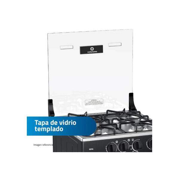 Indurama Goya 4 Hornillas Encendido Automático Horno a Gas Diseño Moderno Negro