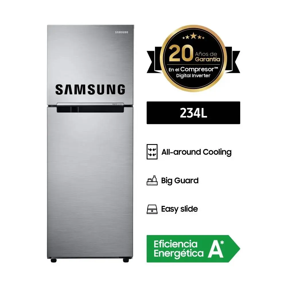 Samsung RT25FARADS8 255L Twin Cooling Compresor Digital Bajo Consumo Silver