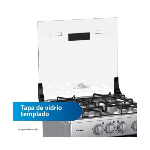 Indurama Fontana 4 Hornillas Control Preciso Horno Amplio Parrillas Reforzadas Gris