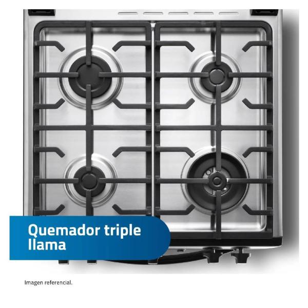 Indurama Pompeya Zafiro 81 L 4 Hornillas Encendido Eléctrico Vidrio Templado Negro