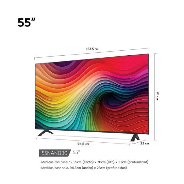LG 55NANO80TSA 55″ Smart NanoCell 4K ThinQ AI Negro