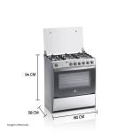 Indurama Cataluña QZ 6 Hornillas 97 L Parrillas Hierro Fundido Tapa Vidrio Croma