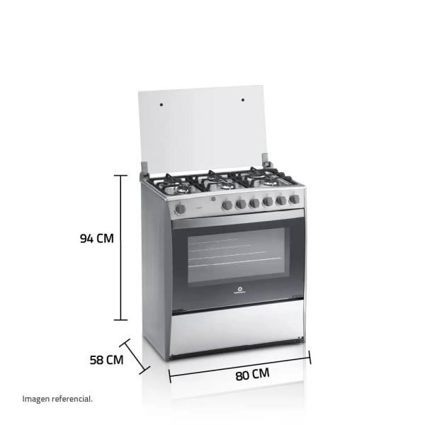 Indurama Cataluña QZ 6 Hornillas 97 L Parrillas Hierro Fundido Tapa Vidrio Croma