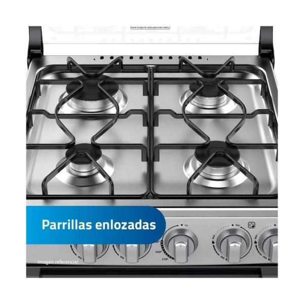 Indurama Fontana 4 Hornillas Control Preciso Horno Amplio Parrillas Reforzadas Gris