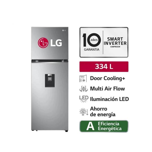 LG GT33WPP 334L Door Cooling No Frost Top Freezer Dispensador Agua Plateado