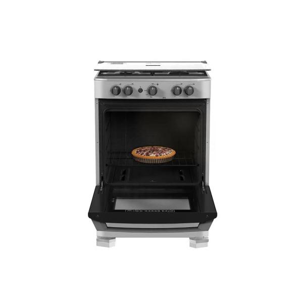 Mabe CMP6010FG0 79 Litros Cocina Gas 4 Quemadores Parrillas Hierro Fundido Ostra Metálico