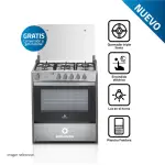 Indurama Cantabria QZ Cocina Gas 5 Puestos Luz Horno Parrillas Hierro Fundido Croma