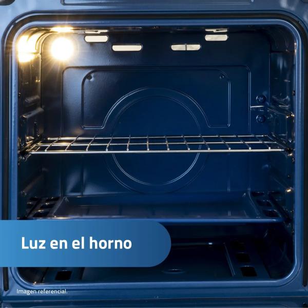 Indurama Granada Zafiro Gas 4 Hornillas Encendido Eléctrico Acero Inoxidable Luz Horno Croma