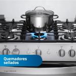 Indurama Parma Zafiro 6 Quemadores Sellados Sabaf Termocontrol Tapa Vidrio Templado Croma