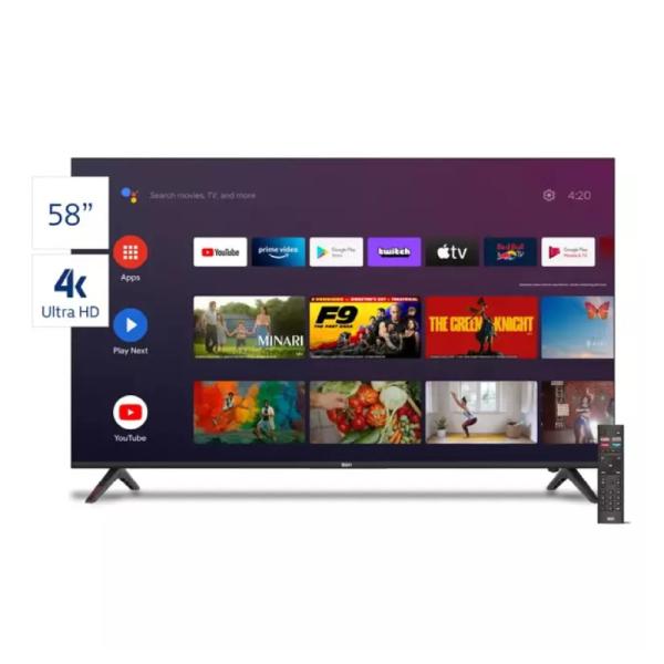 BGH B5824UK6AIP 58″ UHD 4K Smart TV Android 11 Sin Bordes Negro