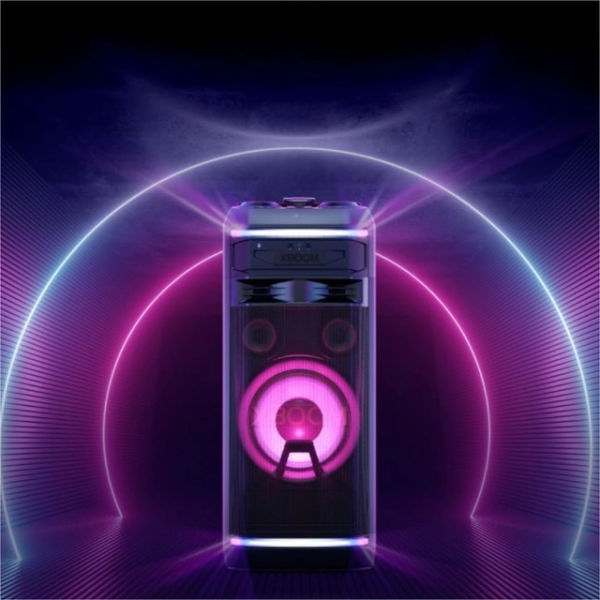 LG OK99M XBOOM 2000W Parlante Torre Karaoke Luces LED Multi Bluetooth Negro