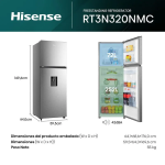 Hisense RT3N320NMC 324L Refrigeradora No Frost Multi Air Flow Eficiencia Energética Inox