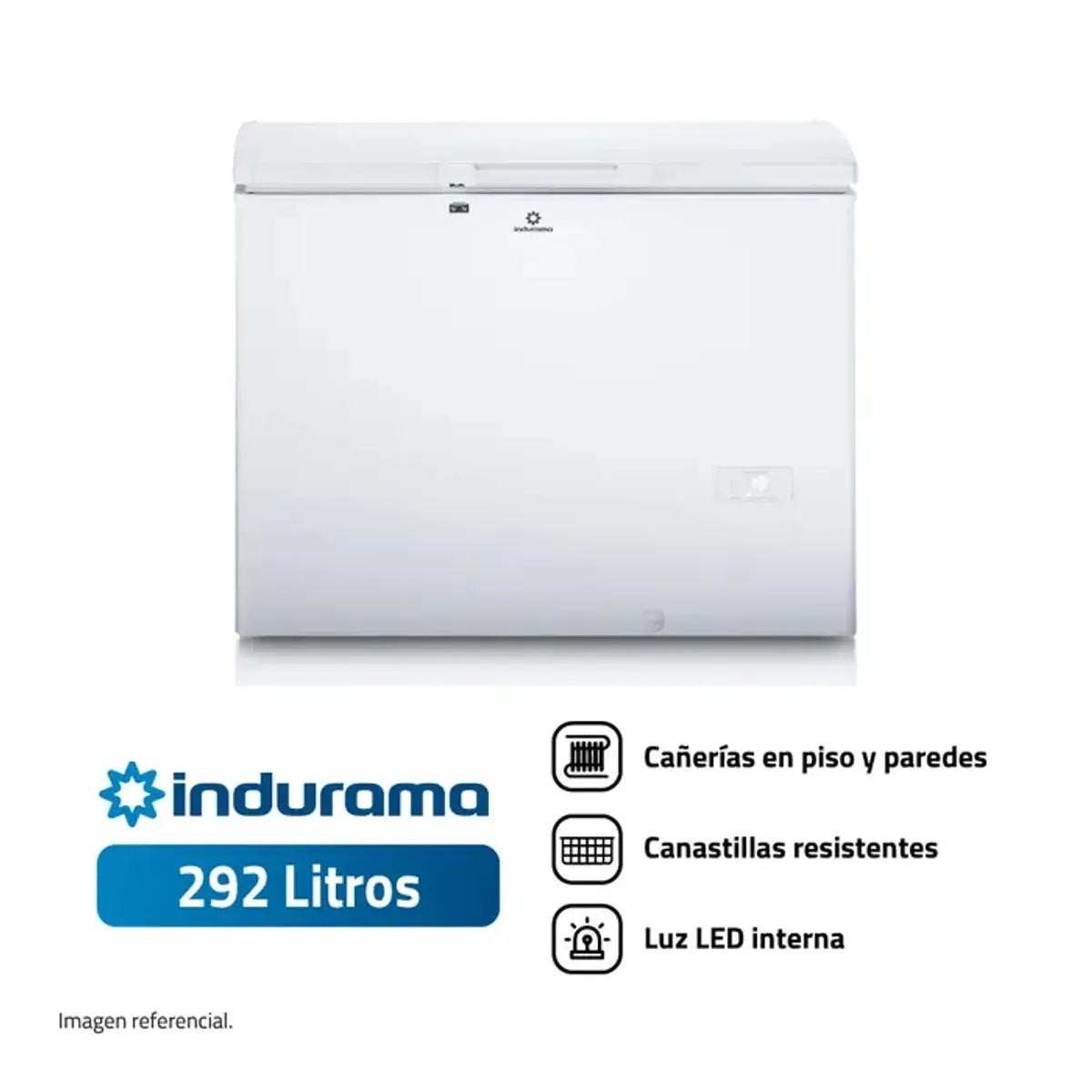 Indurama CI-300 292 Litros Congelador Horizontal Control Digital Eficiencia A Blanco