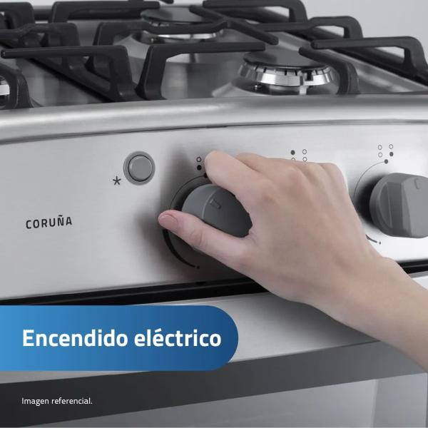 Indurama Coruña QZ 4 Hornillas Encendido Eléctrico Horno 66 L Acero Inox Croma