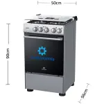 Indurama Fontana Cocina Gas 4 Quemadores Encendido Manual Vidrio Templado Gris