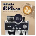 Cafetera Espresso Oster BVSTEM7400 053, 1380W, Molinillo integrado, Acero Inox