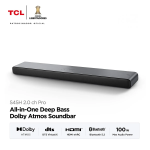 TCL Barra de Sonido S45H 100W Dolby Atmos DTS Virtual:X Conectividad Bluetooth Negro