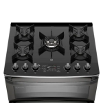 Cocina Electrolux FE5AD 76cm, 5 Hornillas, Doble Horno, Tecnología PerfectCook360, Gris