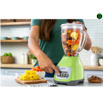 Licuadora Oster BLSTKAG KPB-053 1.5L – 2 Velocidades + Pulsador, Vaso de Vidrio Boroclass®, Color Kiwi