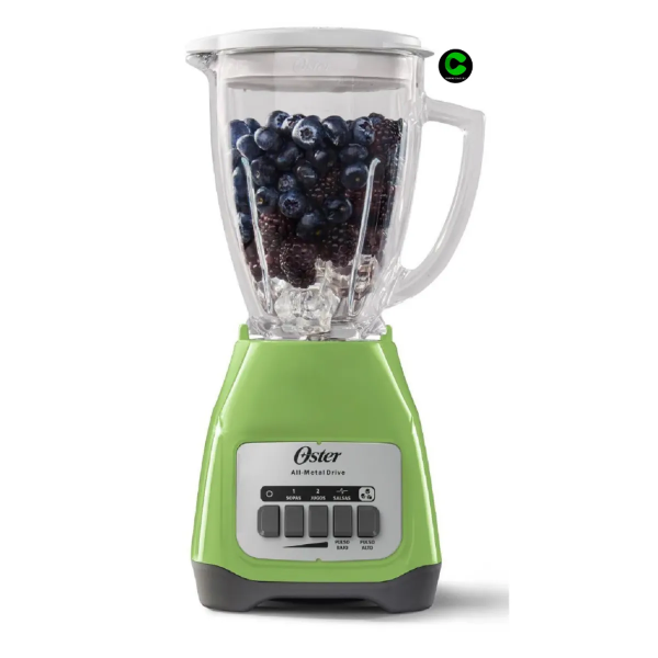 Licuadora Oster BLSTKAG KPB-053 1.5L – 2 Velocidades + Pulsador, Vaso de Vidrio Boroclass®, Color Kiwi