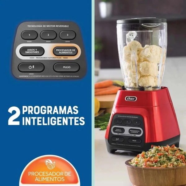 Oster BLSTPYG1310RBG 700W Motor Reversible Vaso Boroclass Vaso Portátil Rojo