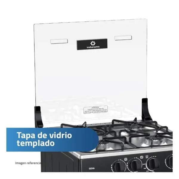 Indurama Goya 55 L Horno 4 Quemadores Parrillas Enlozadas Gas Negro