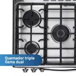 Indurama Montecarlo Zafiro Cocina de Pie 5 Quemadores Panel Frontal Acero Inoxidable Croma