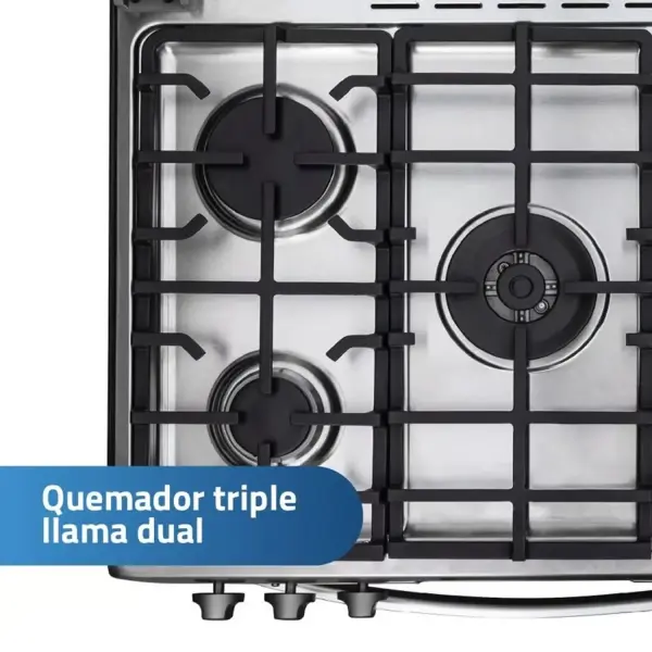 Indurama Montecarlo Zafiro Cocina de Pie 5 Quemadores Panel Frontal Acero Inoxidable Croma