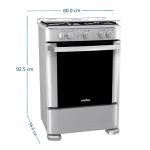 Mabe CMP6035FX1 4 Quemadores Gas GLP Horno 79 L Tapa Vidrio Templado Inox