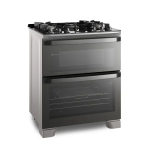 Cocina Electrolux FE5AD 76cm, 5 Hornillas, Doble Horno, Tecnología PerfectCook360, Gris