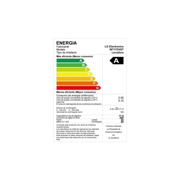 LG WT17DV6T 17 kg AI DD TurboDrum 6 Motion DirectDrive Gris