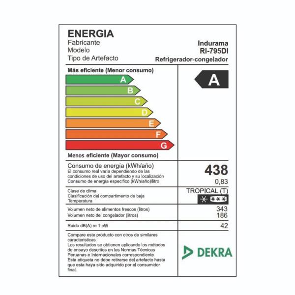 Indurama RI-795DI 529L Side by Side No Frost Inverter Dispensador Agua Croma