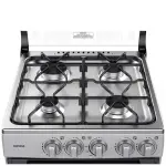 Indurama Fontana Cocina Gas 4 Quemadores Encendido Manual Vidrio Templado Gris