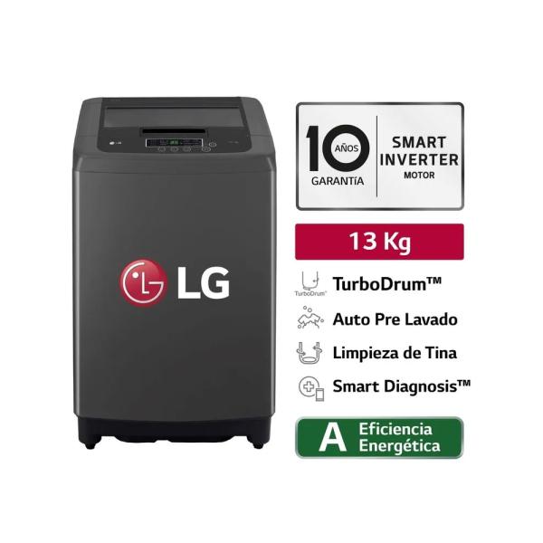 LG WT13BPBK 13 kg Smart Motion Auto PreLavado TurboDrum Negro Claro