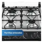 Indurama Goya 55 L Horno 4 Quemadores Parrillas Enlozadas Gas Negro