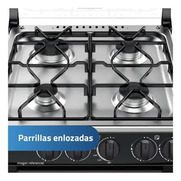 Indurama Goya 55 L Horno 4 Quemadores Parrillas Enlozadas Gas Negro