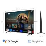 TCL 75T6C 75″ QLED 4K Smart TV Google TV HDR Negro