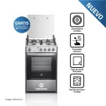 Indurama Coruña QZ 4 Hornillas Encendido Eléctrico Horno 66 L Acero Inox Croma
