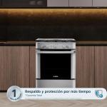 Mabe CMP6035FX1 4 Quemadores Gas GLP Horno 79 L Tapa Vidrio Templado Inox