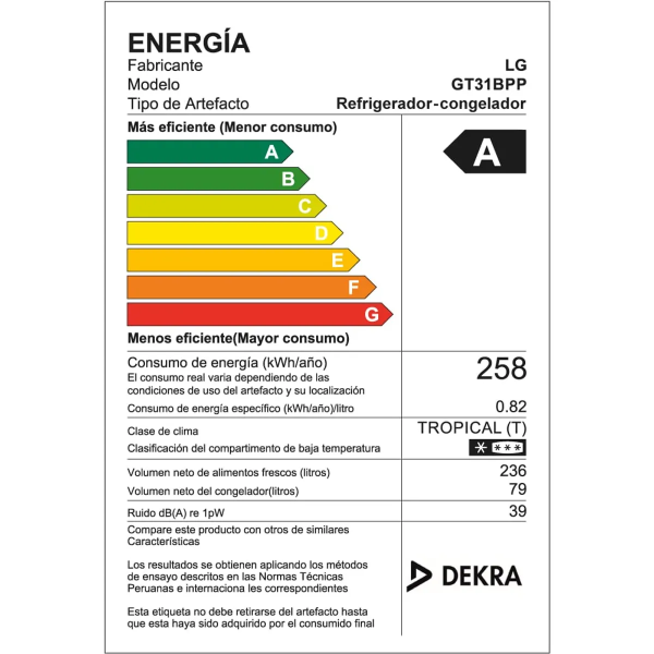 LG GT31BPP Refrigeradora 315L Sistema No Frost Multi Air Flow Enfriamiento Rápido Plateado