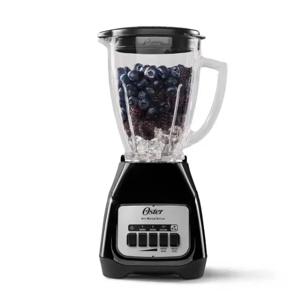 Oster BLSTKAG-BPB 550W 2 Velocidades Pulso Vidrio Boroclass Acople Metálico Negro