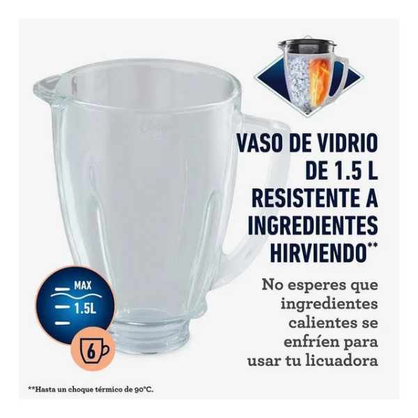 Licuadora Profesional Oster BLSTBPST 700W, Cuchilla Trituradora de Hielo, Negra