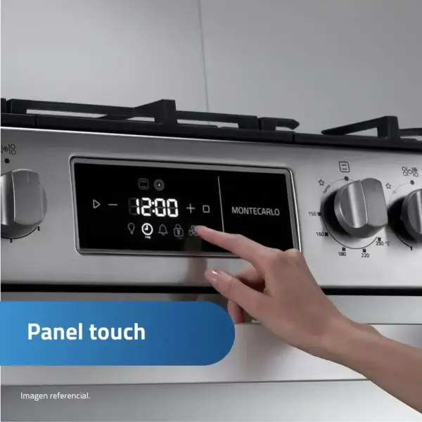Indurama Montecarlo Zafiro Cocina de Pie 5 Quemadores Panel Frontal Acero Inoxidable Croma