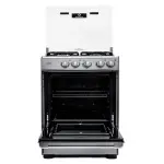 Indurama Fontana Cocina Gas 4 Quemadores Encendido Manual Vidrio Templado Gris