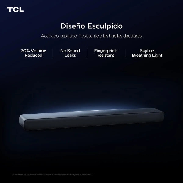 TCL Barra de Sonido S45H 100W Dolby Atmos DTS Virtual:X Conectividad Bluetooth Negro
