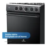 Indurama Goya 55 L Horno 4 Quemadores Parrillas Enlozadas Gas Negro